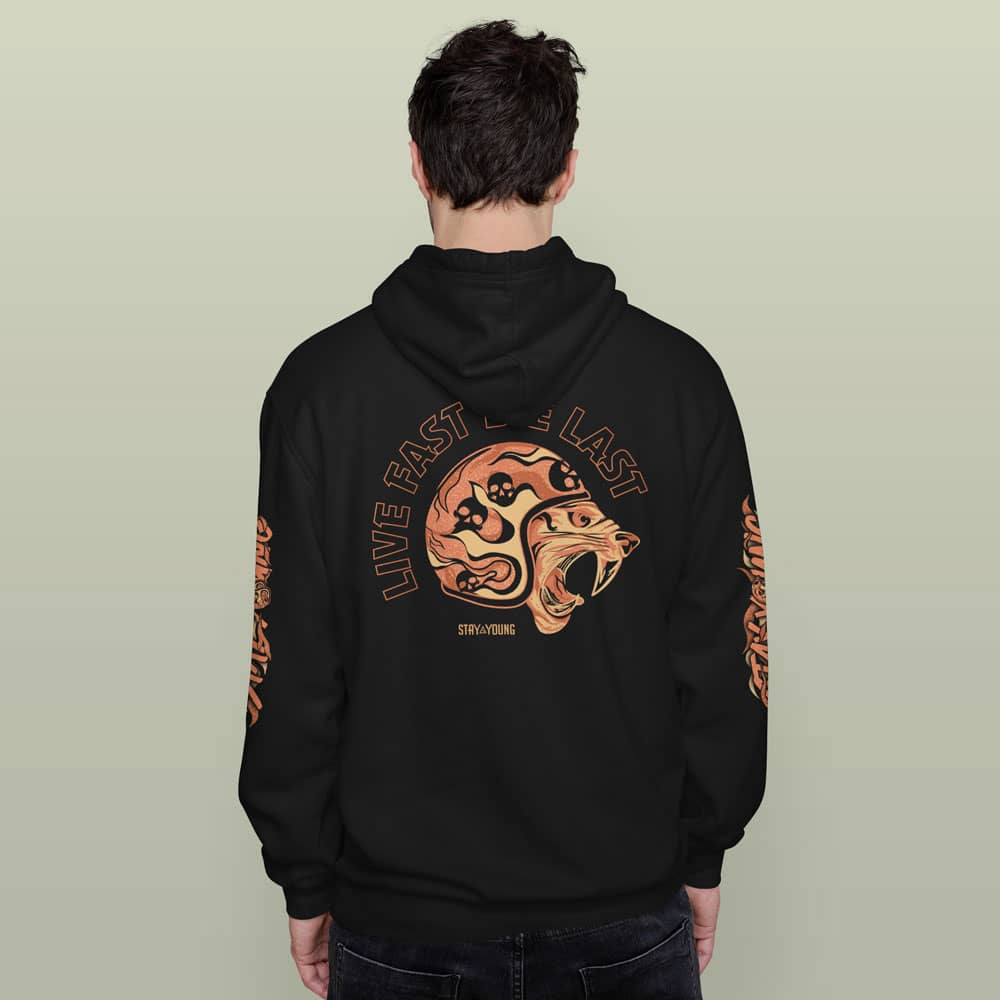 Sudadera Hoodie Stay Young Live Fast Die Last Modelo Hombre